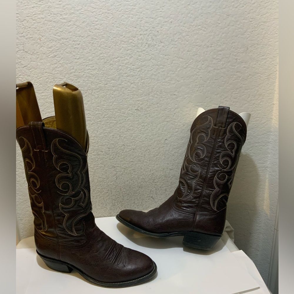 Nocona Men’s Brown Leather Cowboy Boots 8D